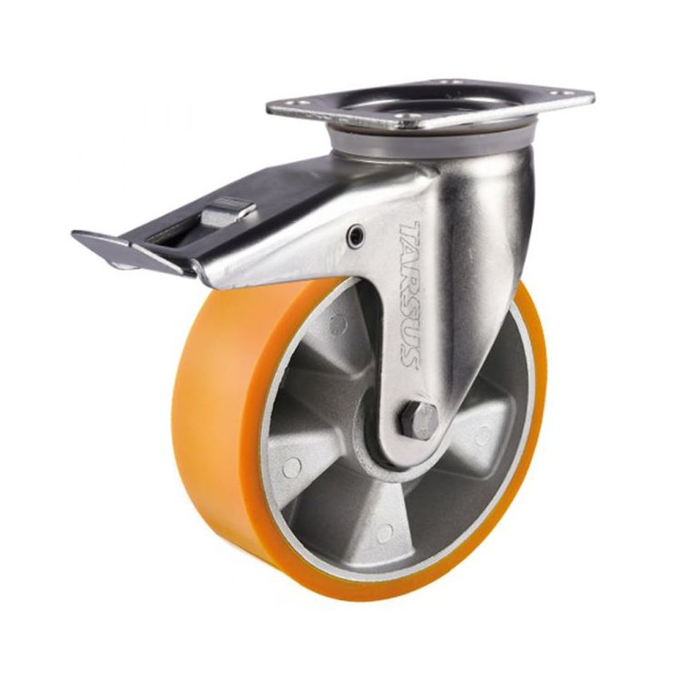 Zwaarlast zwenkwiel met rem 200 mm PU 800 kg - TARSUS