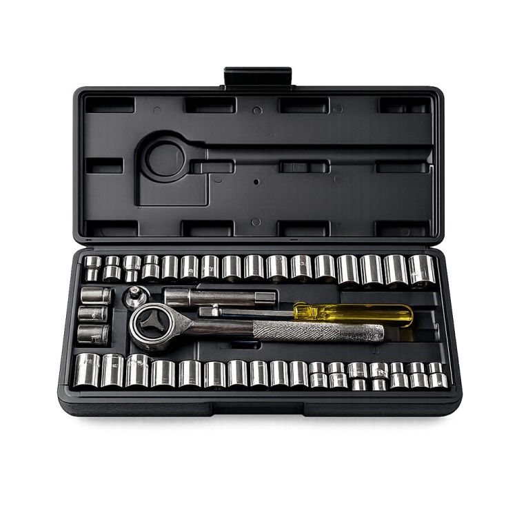 Doppendoos 40-delig 1/4"+ 3/8" in koffer