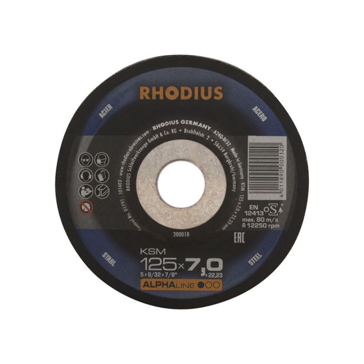 Afbraamschijf Ø125 x 7 mm ALPHAline KSM - RHODIUS