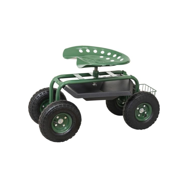 Tuin zitkar max 150 kg - luchtbanden - 360° draaibare zit - GARDENGEAR