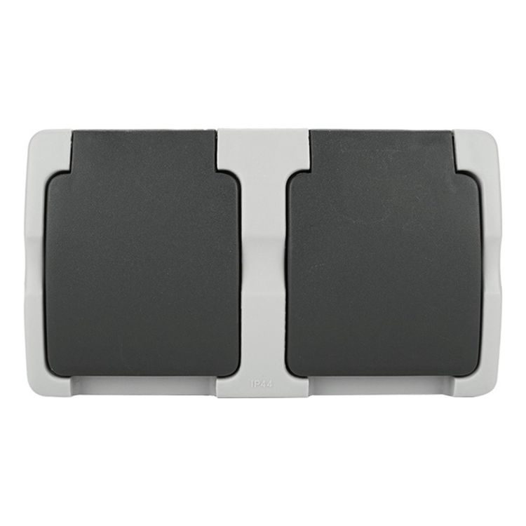 Opbouw stopcontact 2-voudig waterdicht