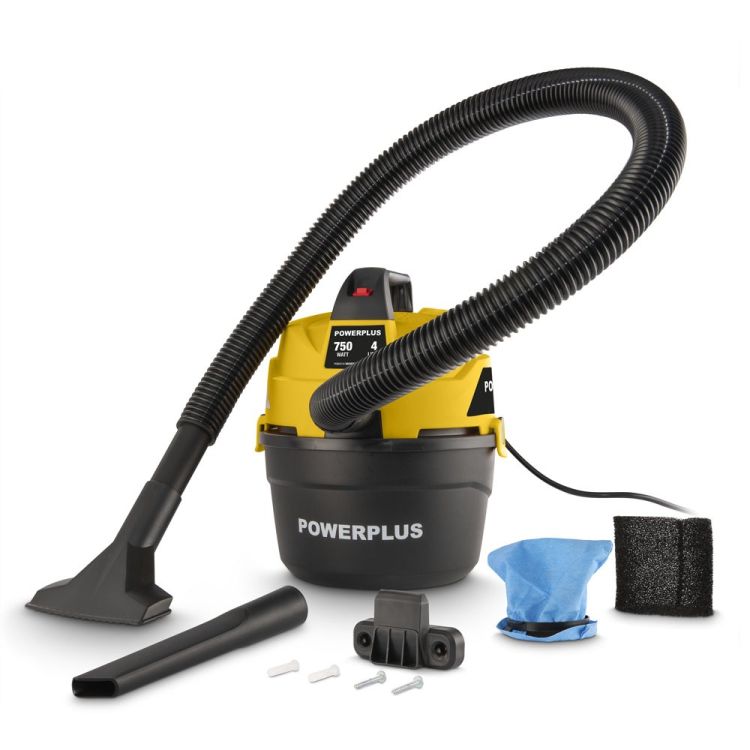 Stofzuiger nat/droog 750W 4L - POWERPLUS