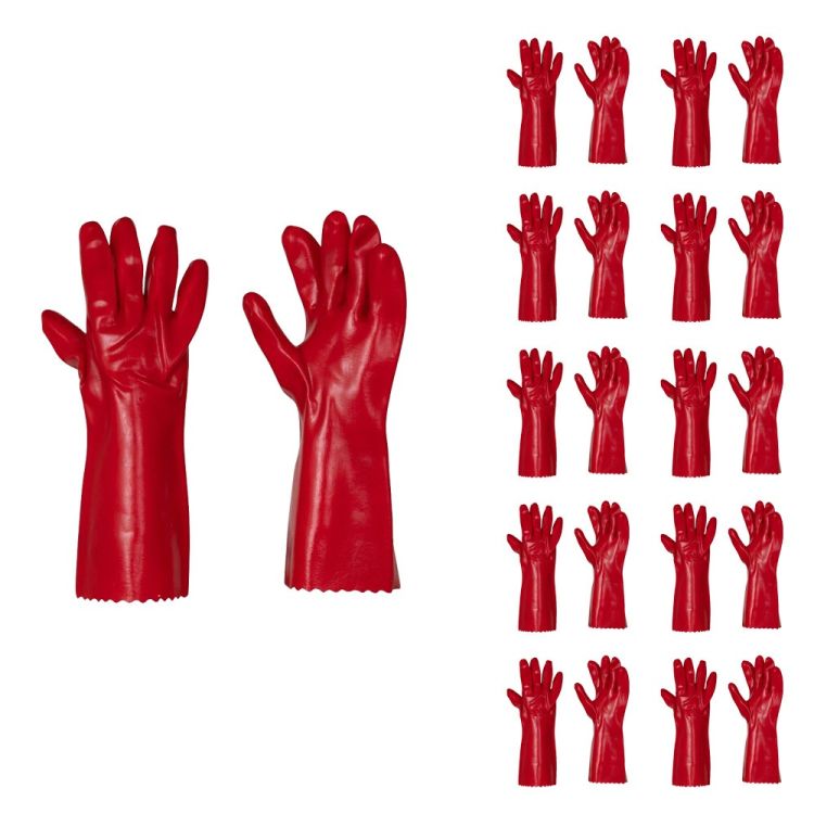 Set 10 paar handschoenen PVC 34 cm