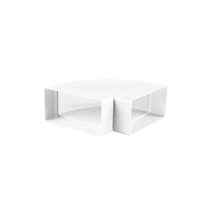 Ventilatiekanaal vlak 110x54 mm bochtstuk 90° horizontaal