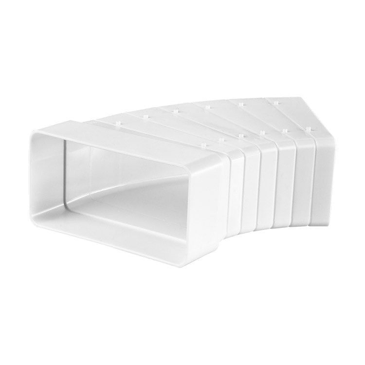 Ventilatiekanaal vlak 110x54 mm bochtstuk variabel horizontaal