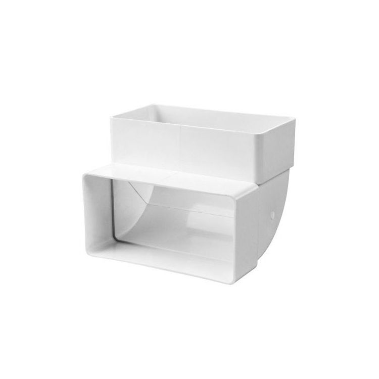 Ventilatiekanaal vlak 110x54 mm bochtstuk 90° verticaal