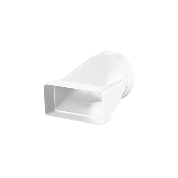 Ventilatiekanaal verloopstuk vlak 220 x 54 mm > ø125 mm