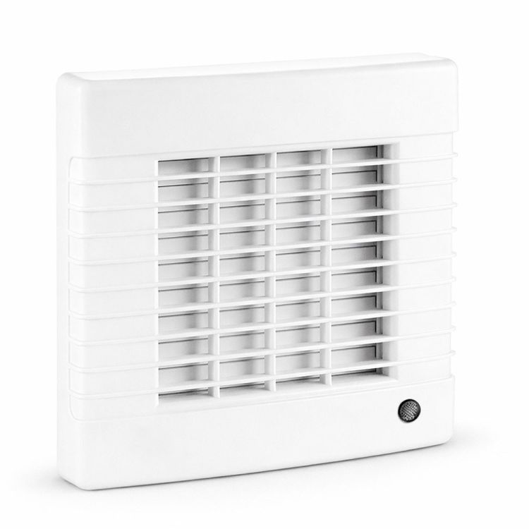 Badkamerventilator vochtsensor/timer 125 mm wit Louvre