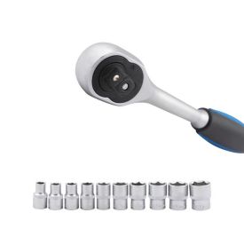 Ratelsleutelset met doppen 1/2" 11-delig - TOPGEAR
