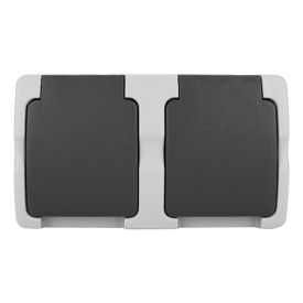 Surface-mounted socket, 2-way waterproof