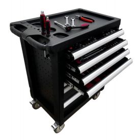 Gevulde gereedschapswagen 154-delig zwart PRO