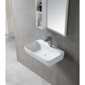 Wastafel 60 cm mat wit solid surface - Wahlbach