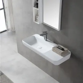 Wastafel 90 cm mat wit solid surface - Wahlbach