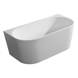 Half vrijstaand bad 180 x 80 cm acryl glanzend wit - Wahlbach