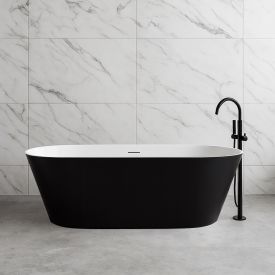 Zelda BK Vrijstaand bad 170x80 cm wit/zwart ovaal - WAHLBACH
