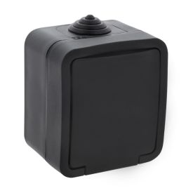 Wandcontactdoos opbouw 1-voudig  zwart