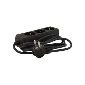 Contactdoos 3-voudig 1,5 meter snoer zwart