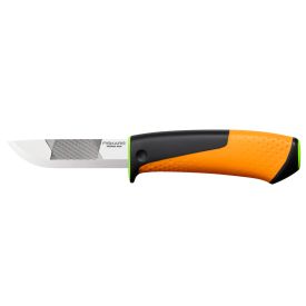 Heavy duty knife with sharpener (green) - FISKARS