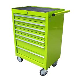 Lege gereedschapswagen met 7 laden afsluitbaar & verrijdbaar lime groen