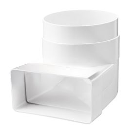 Ventilatiekanaal vlak 110x54 mm bochtstuk 90° verticaal > ø100 mm