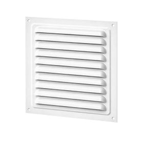 Schoepenrooster met vliegengaas aluminium wit 150x150 mm