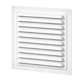 Schoepenrooster met vliegengaas aluminium wit 195x195 mm