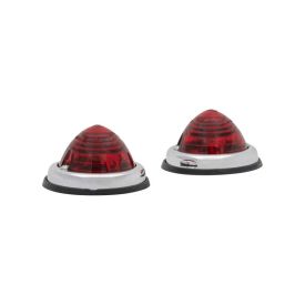 Positielamp rood met chroom rond 70 mm