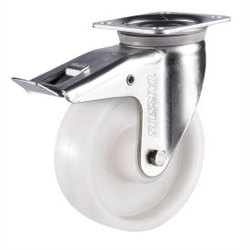 Tarsus Zwenkwiel 125 mm met rem - Zwaarlast 400 kg - Nylon