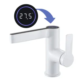 Wastafelkraan met display WAHLBACH QMIX300 wit