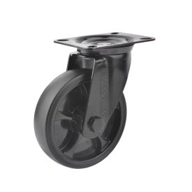 Zwenkwiel 100 mm 100 kg TPR rubberband zwart - TARSUS