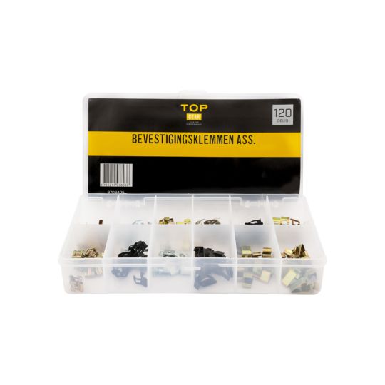 Bevestigingsklemmen assortimentsdoos 120-delig TOPGEAR