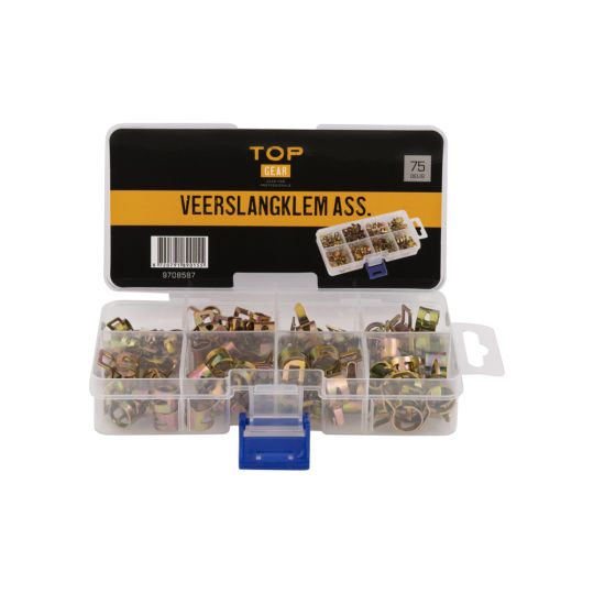 Veerklemslang assortiment 75-delig TOPGEAR