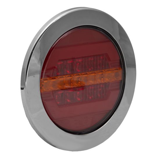 Achterlicht rond chroom met dynamic LED