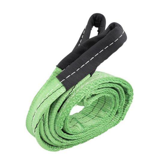 Hijsband 2 ton, groen, 2 meter, dubbel gelaagd, lussen - TRAILERGEAR 