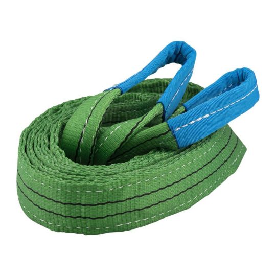 Hijsband 2 ton, groen, 4 meter, dubbel gelaagd, lussen - TRAILERGEAR 