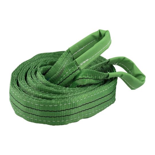 Hijsband 2 ton, groen, 5 meter, dubbel gelaagd, lussen - TRAILERGEAR 