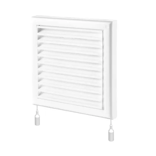 Ventilatierooster kunststof afsluitbaar 154x154 mm - met trekkoord