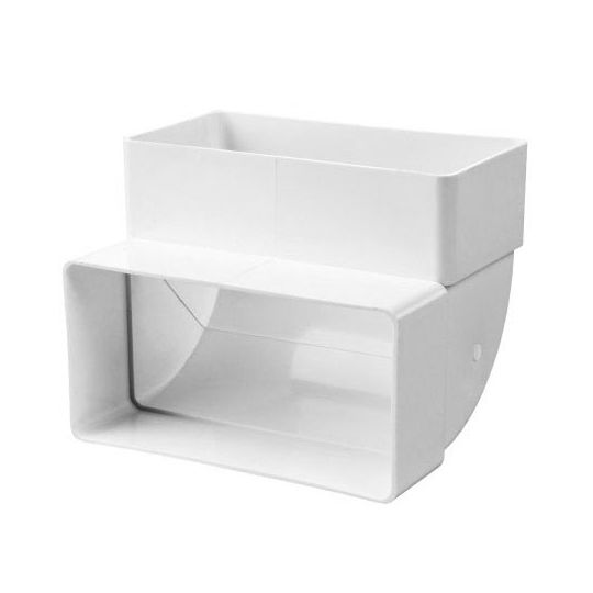 Ventilatiekanaal vlak 110x54 mm bochtstuk 90° verticaal