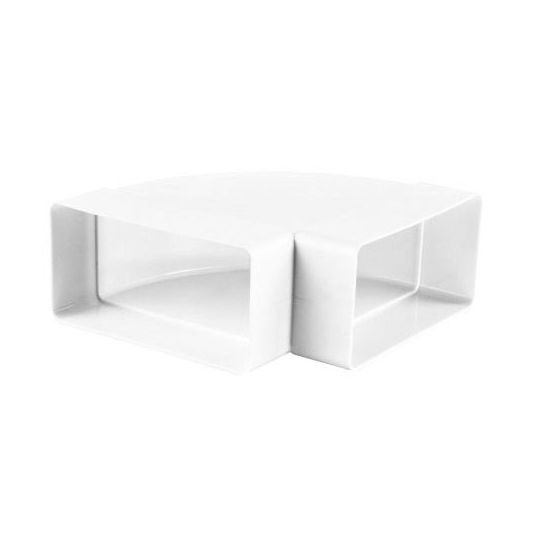 Ventilatiekanaal vlak 220x90 mm bochtstuk 90° horizontaal
