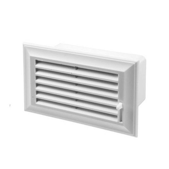Ventilatiekanaal vlak 220x54 mm PVC muurrooster