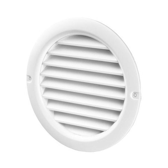Ventilatierooster rond kunststof wit Ø125 mm