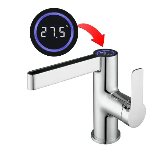 Wastafelkraan met display WAHLBACH QMIX300 chroom