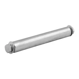 Metalen as Ø20 mm, lengte 130 mm + bouten voor kruiwagenwiel