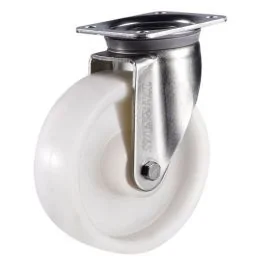 Zwenkwiel 80 mm nylon wit