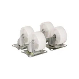 Zwenkwielen 50 mm wit - set van vier