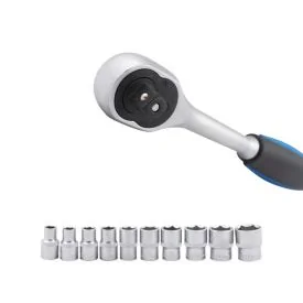Ratelsleutelset met doppen 1/2" 11-delig - TOPGEAR
