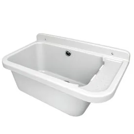 Uitstortgootsteen kunststof wit 59 cm - WAHLBACH