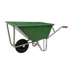 Kruiwagen kunststof bak 160 liter groen luchtband