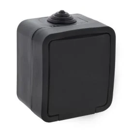 Wandcontactdoos opbouw 1-voudig  zwart