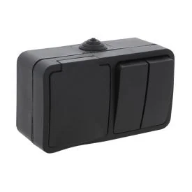 Combinatie opbouw serie schakelaar zwart